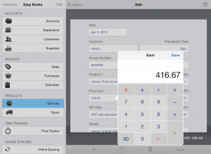 EasyBooks for easy book keeping.